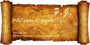 Pöpperl Jenő névjegykártya